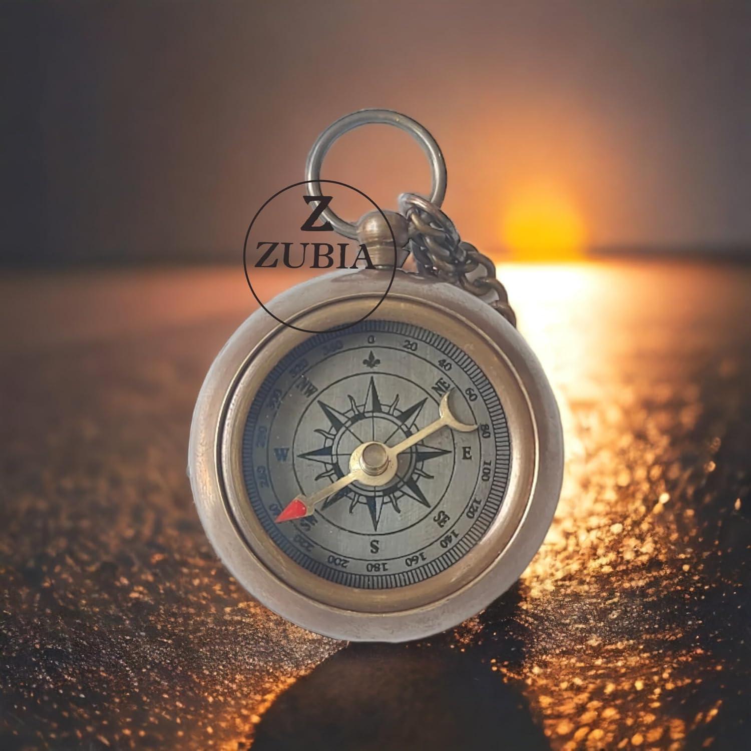Collar de Brújula de Bronce ZUBIA - 61 cm Vintage