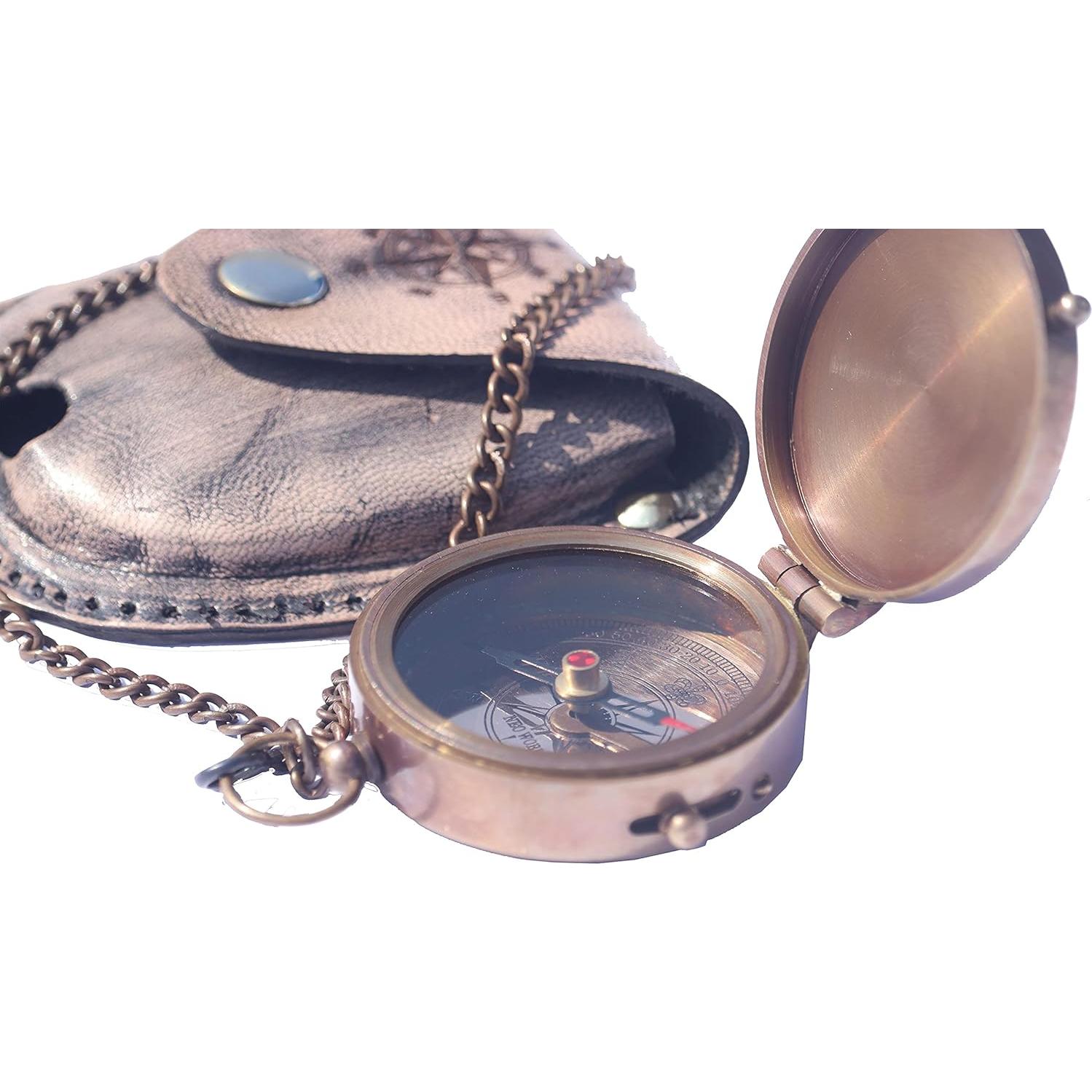 Brújula de Bronce Grabada MUNDO NÁUTICO DE NEO 5.08 cm