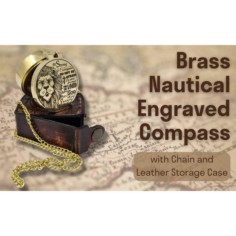 Brújula de latón grabada The New Antique Store - 5 cm