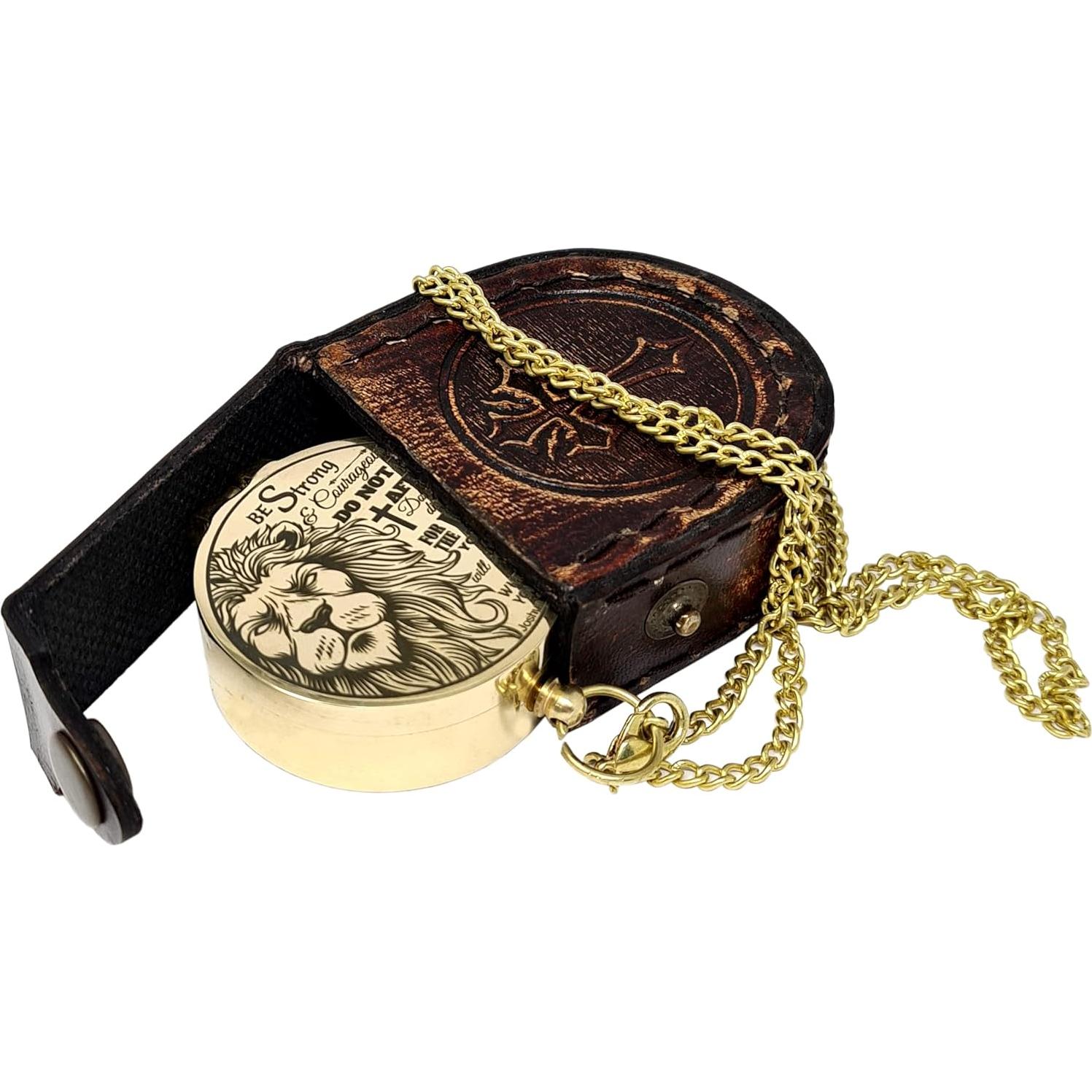 Brújula de latón grabada The New Antique Store - 5 cm