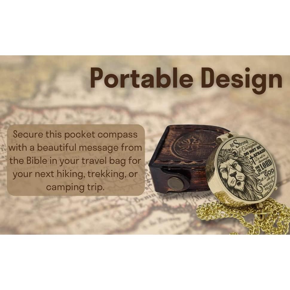 Brújula de latón grabada The New Antique Store - 5 cm