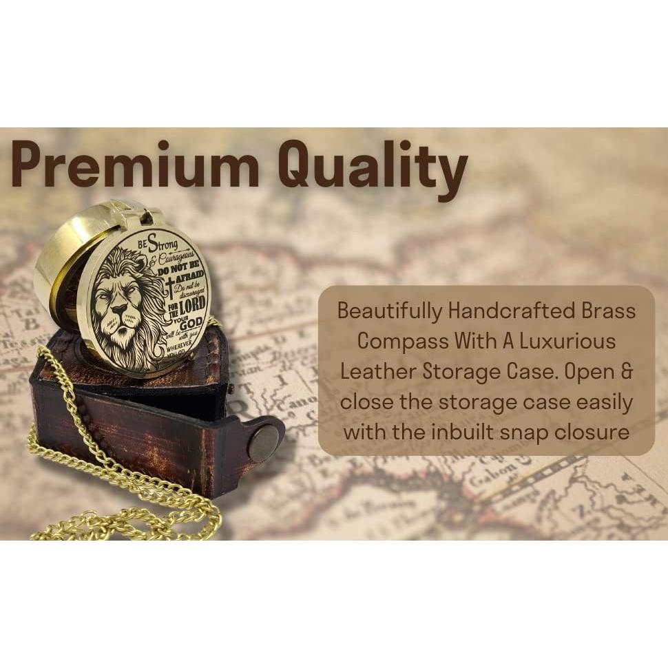 Brújula de latón grabada The New Antique Store - 5 cm