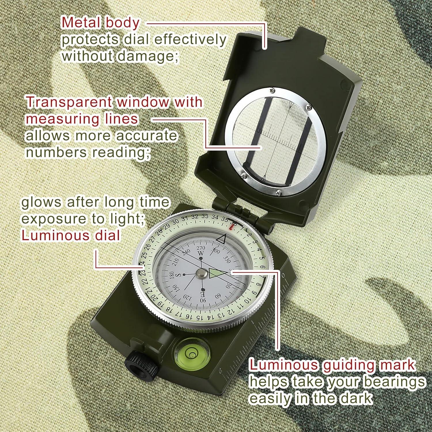 Brújula Militar GWHOLE Impermeable 7x5cm para Outdoor