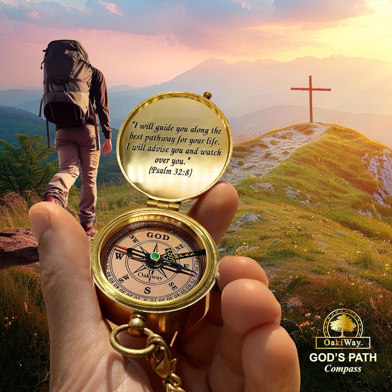 Brújula de Latón OakiWay - Camino de Dios, Regalo Inspirador
