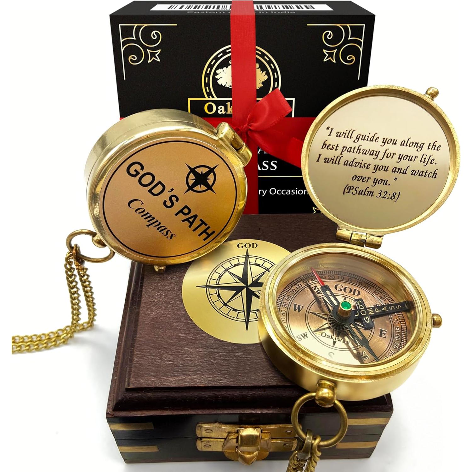 Brújula de Latón OakiWay - Camino de Dios, Regalo Inspirador