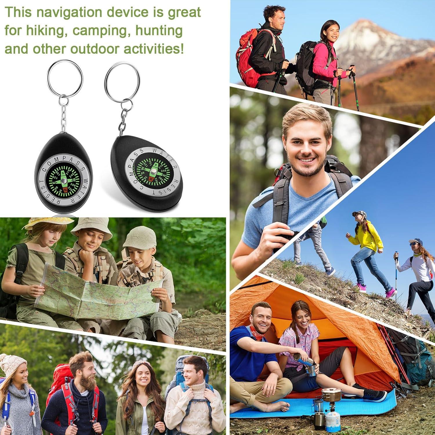 18 Mini Brújulas de Llavero Janinka para Niños - Camping