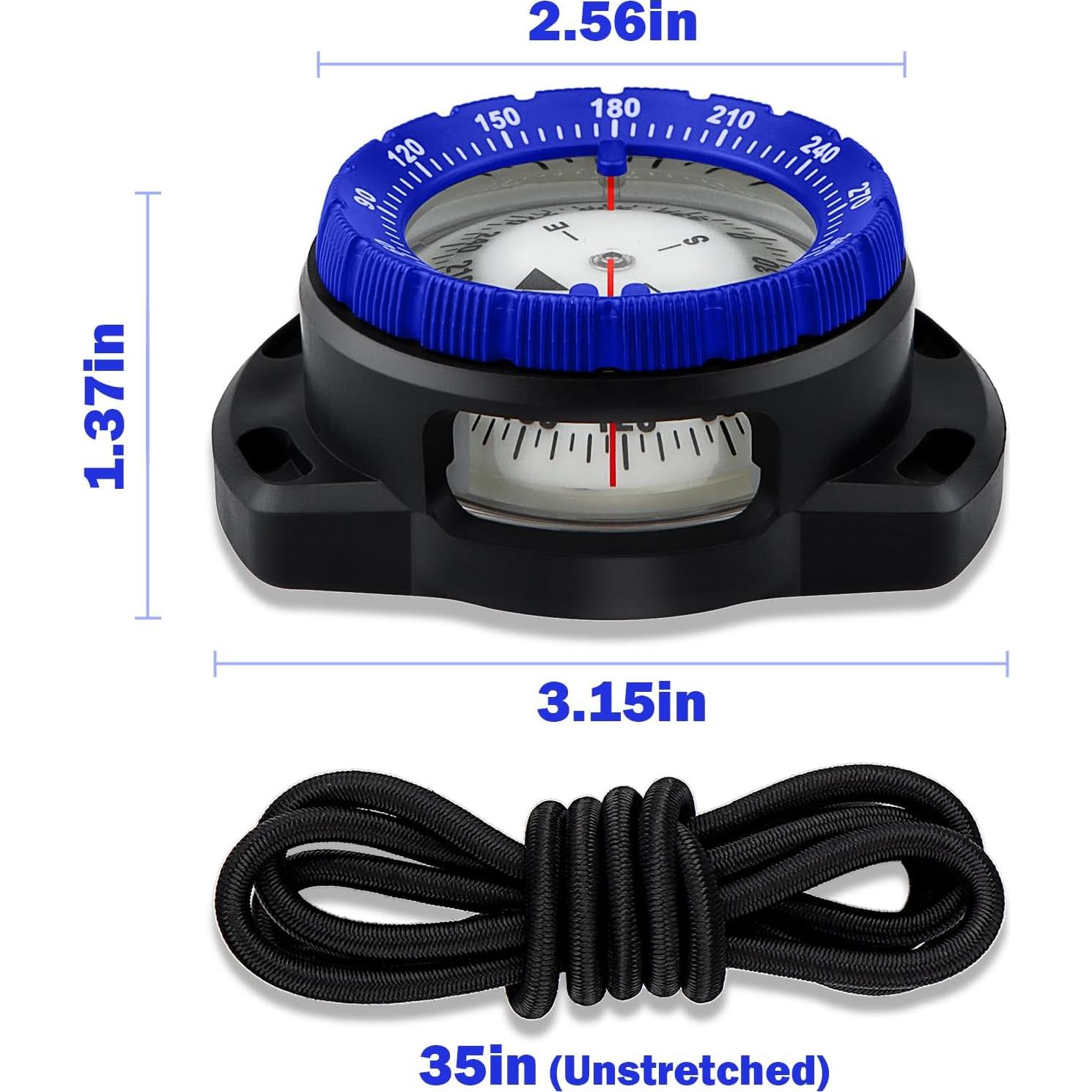 Brújula de Buceo OVOVFANY DC-03 Impermeable 5ATM con Bungee