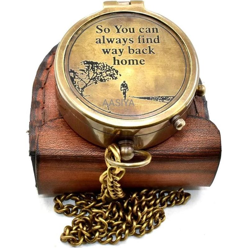 Brújula AASIYA de Latón Antiguo - 5.08 cm, Multifuncional