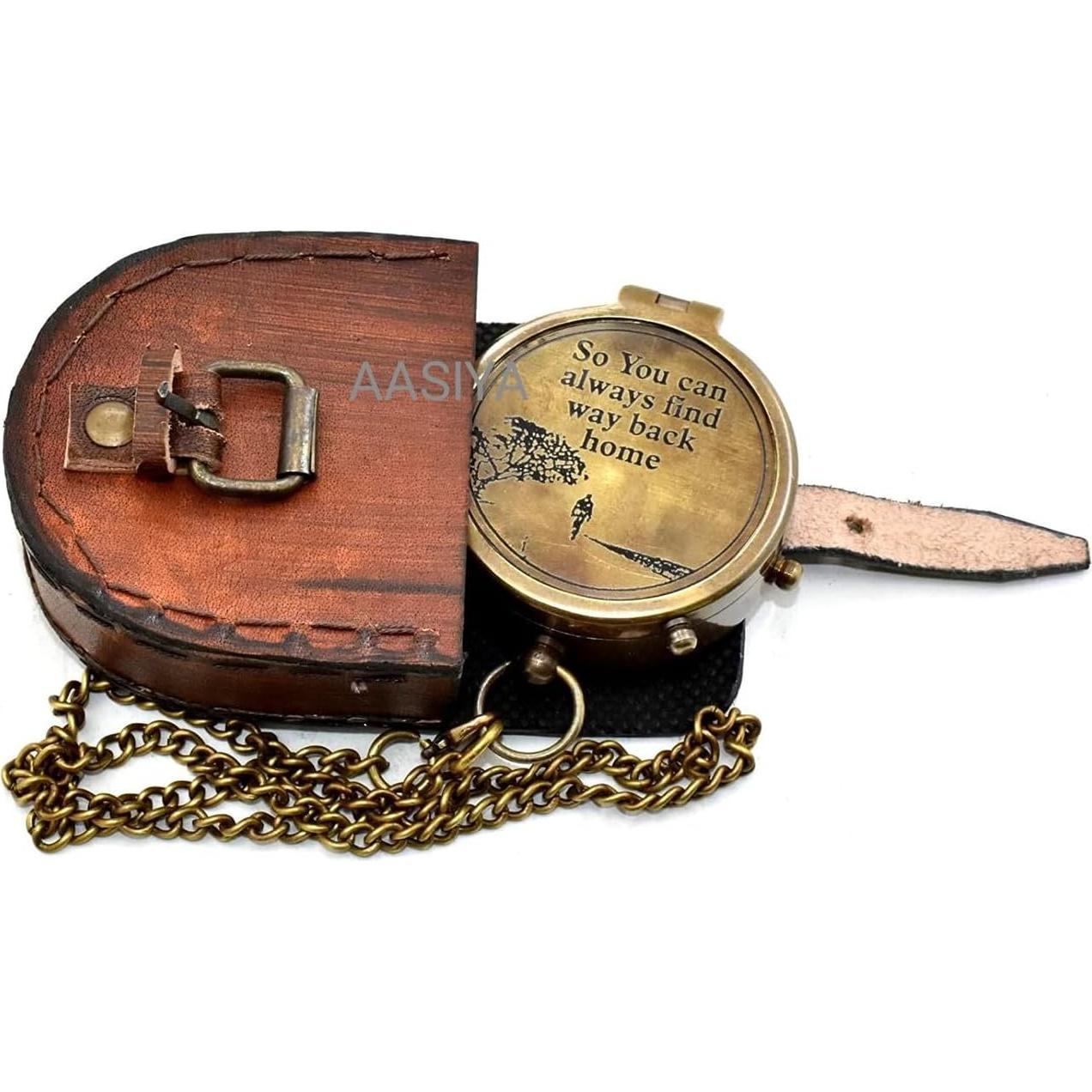 Brújula AASIYA de Latón Antiguo - 5.08 cm, Multifuncional