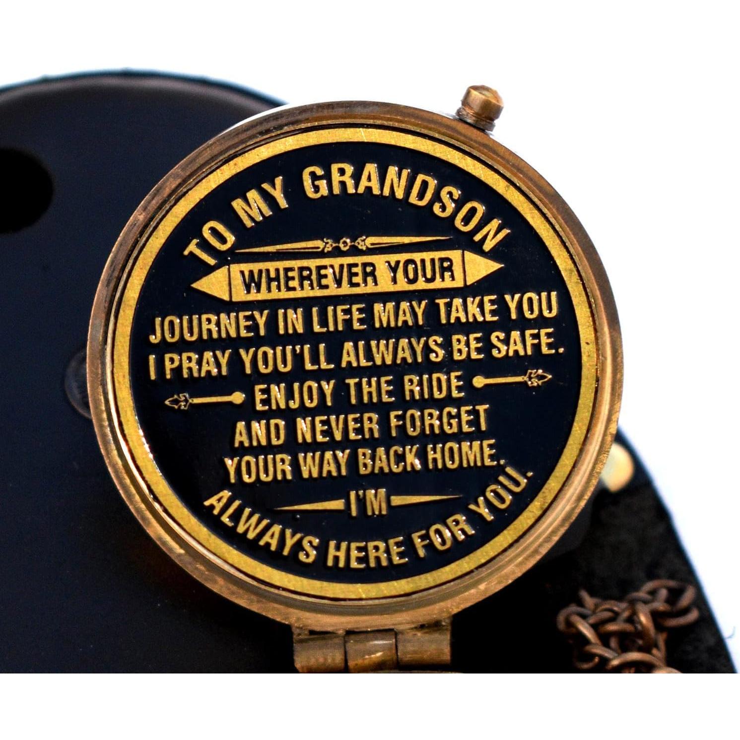 Brújula de Latón SARA NAUTICAL con Cita Grabada para Nieto