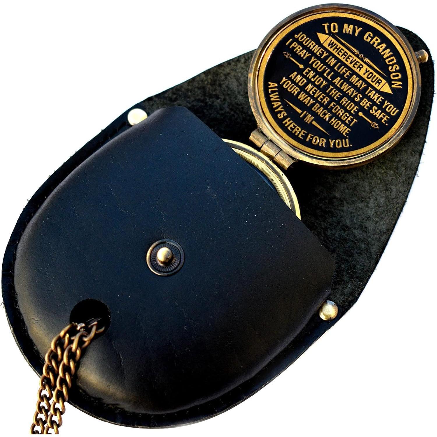 Brújula de Latón SARA NAUTICAL con Cita Grabada para Nieto