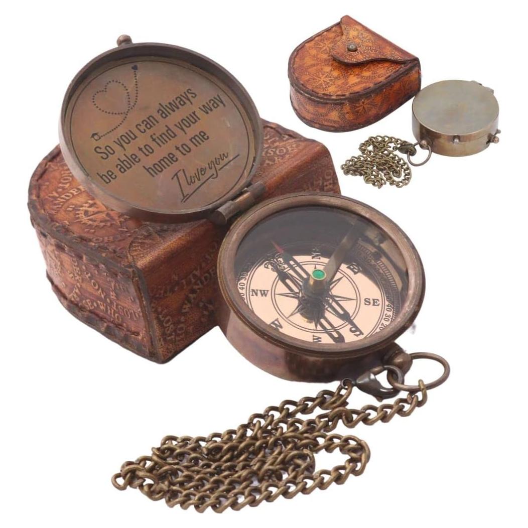 Brújula de Latón Grabada Roorkee 5.08cm - Regalo Personalizado