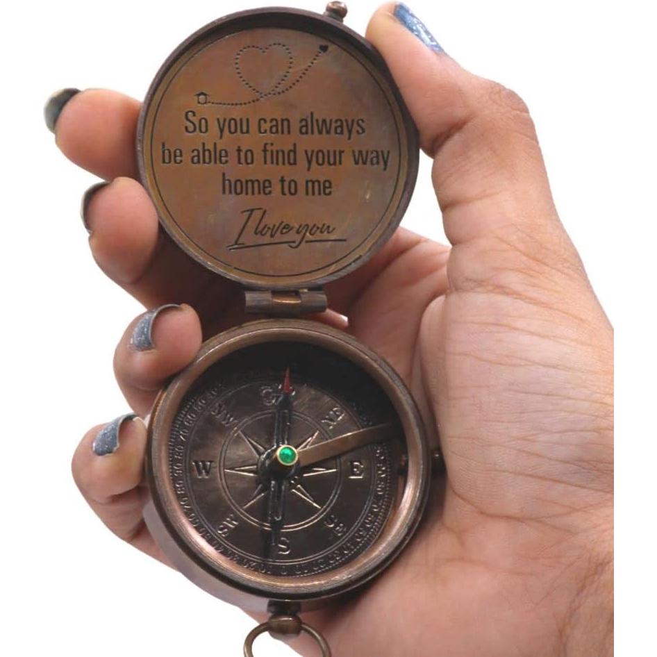 Brújula de Latón Grabada Roorkee 5.08cm - Regalo Personalizado