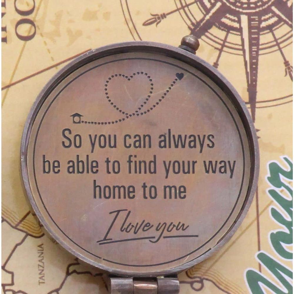 Brújula de Latón Grabada Roorkee 5.08cm - Regalo Personalizado