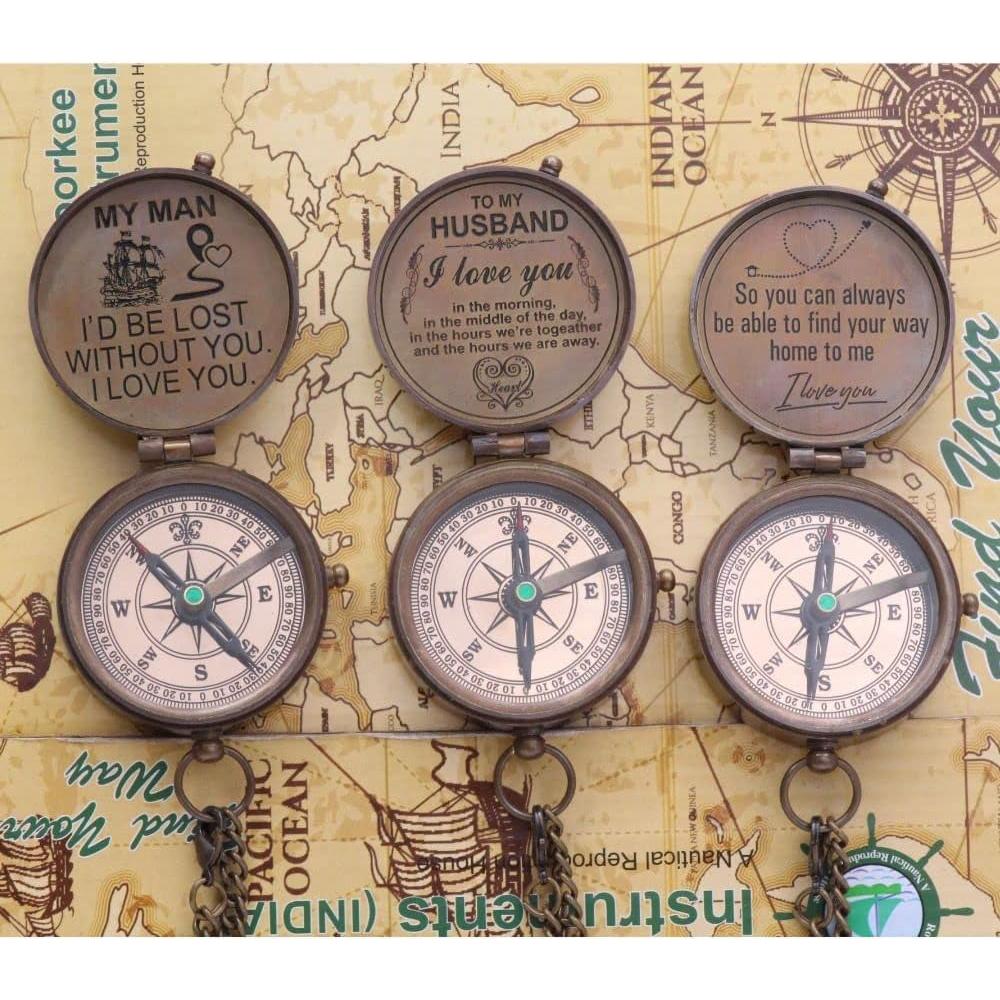 Brújula de Latón Grabada Roorkee 5.08cm - Regalo Personalizado