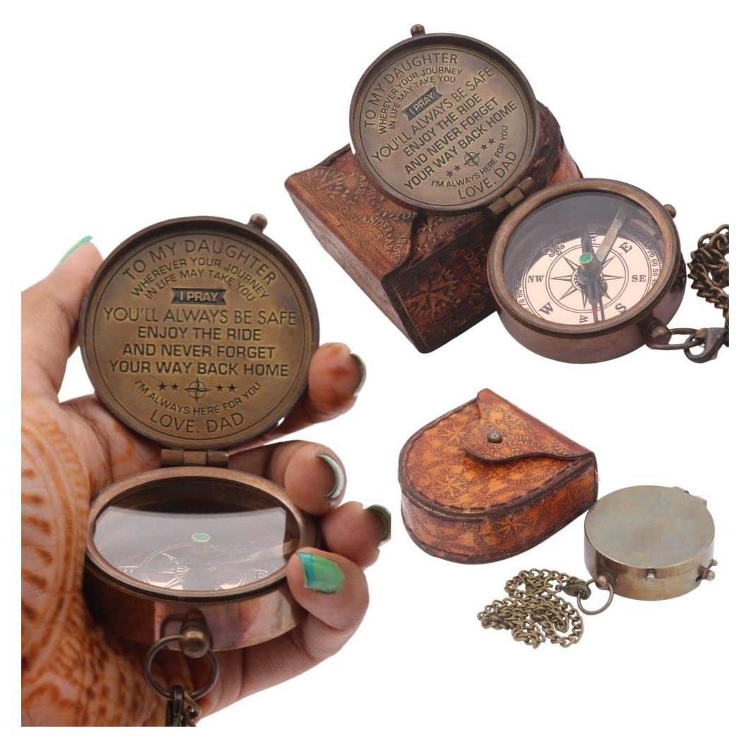 Brújula de Latón Sólido Roorkee para Hija - Regalo Especial