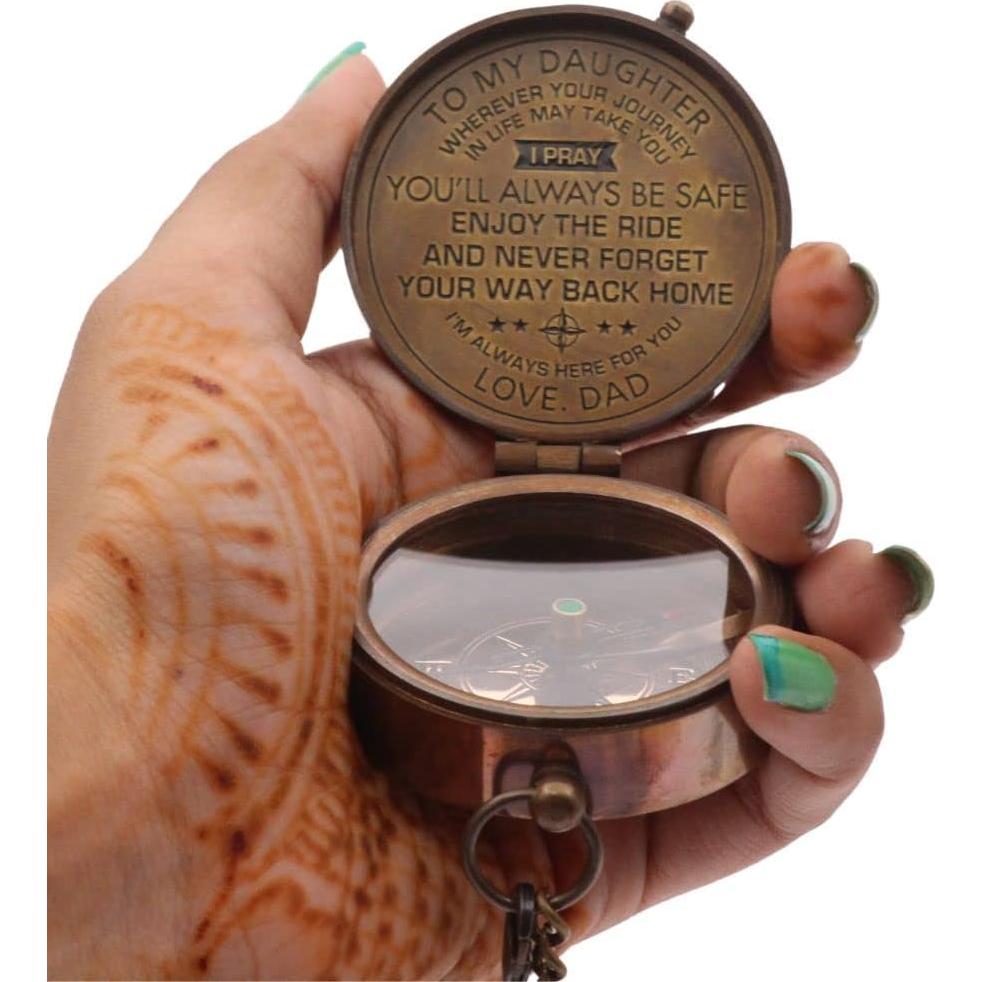 Brújula de Latón Sólido Roorkee para Hija - Regalo Especial