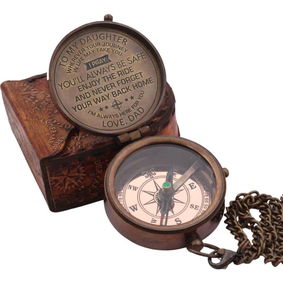 Brújula de Latón Sólido Roorkee para Hija - Regalo Especial
