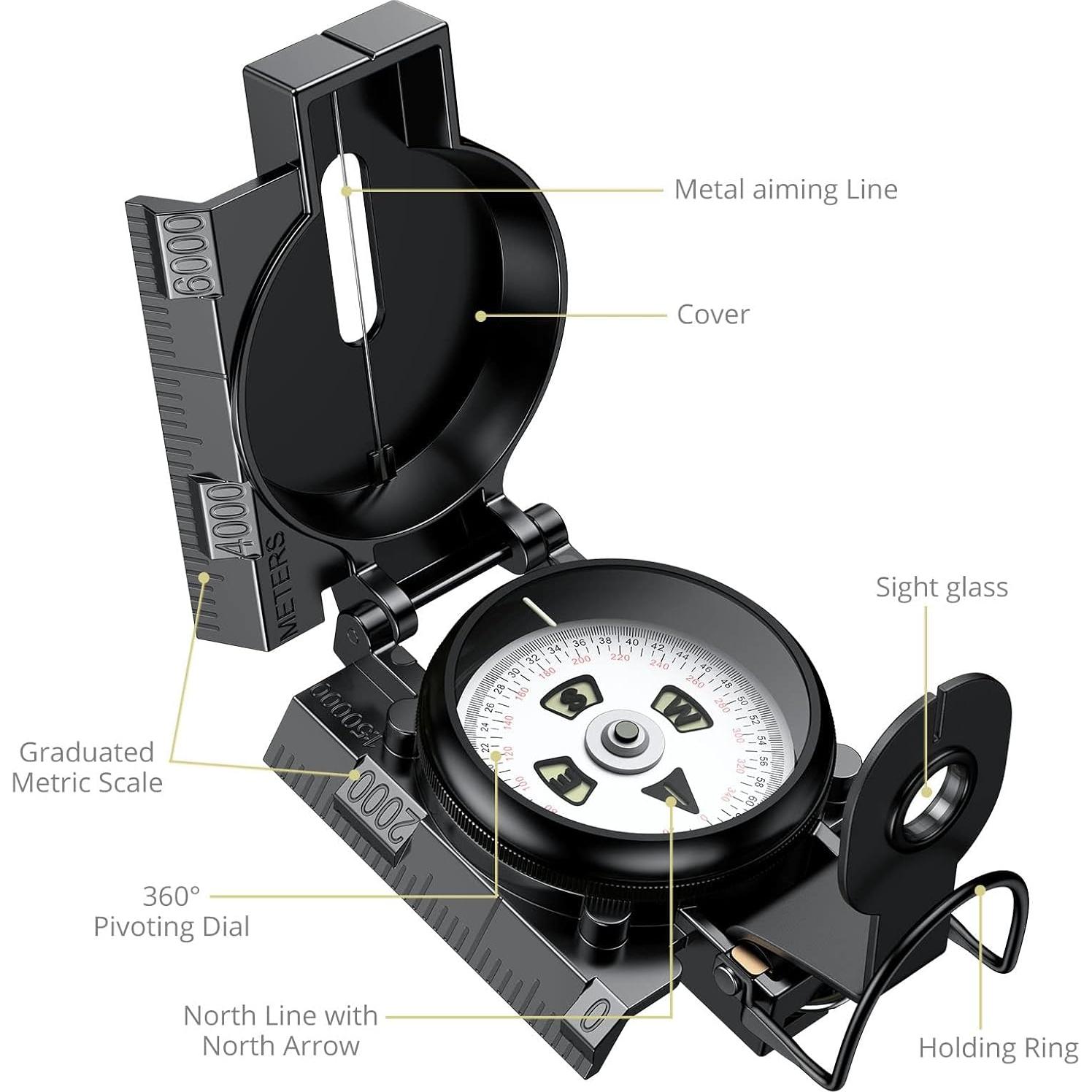Brújula de Senderismo Anbte Profesional a Prueba de Agua