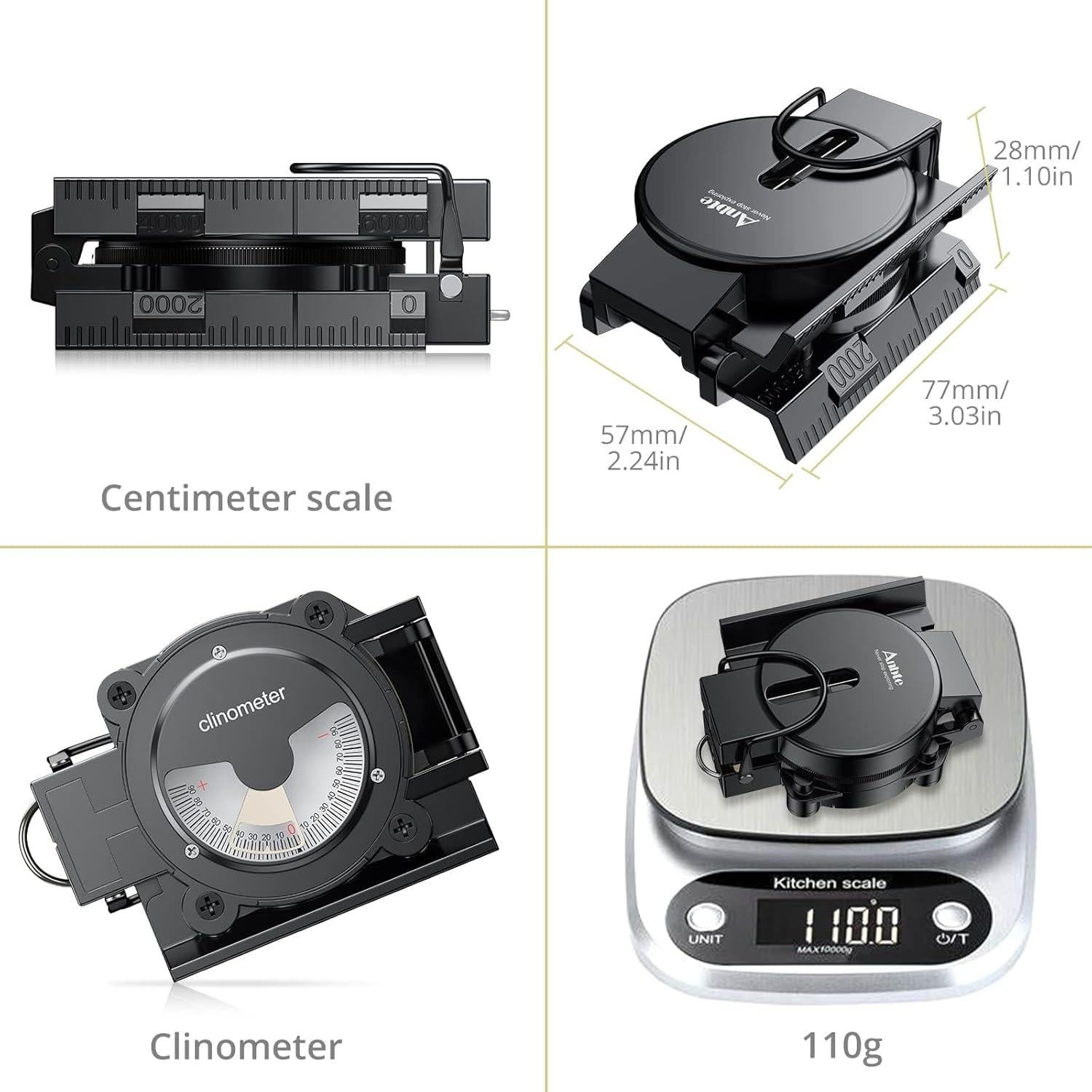 Brújula de Senderismo Anbte Profesional a Prueba de Agua