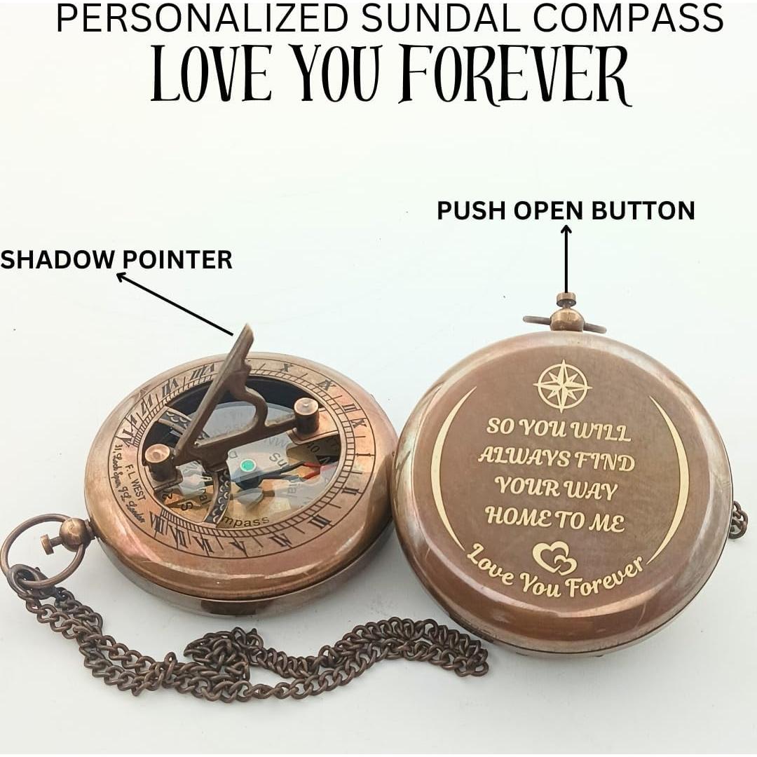 Brújula de Sol Personalizada DAYOL'X 7.62 cm Regalo Aniversario