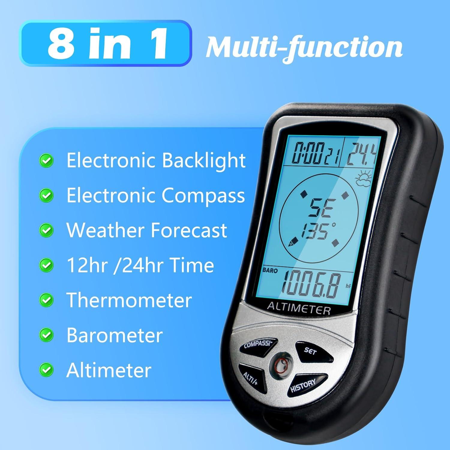 Altímetro Digital Multifuncional KooingTech 8 en 1 -700 a 9000m