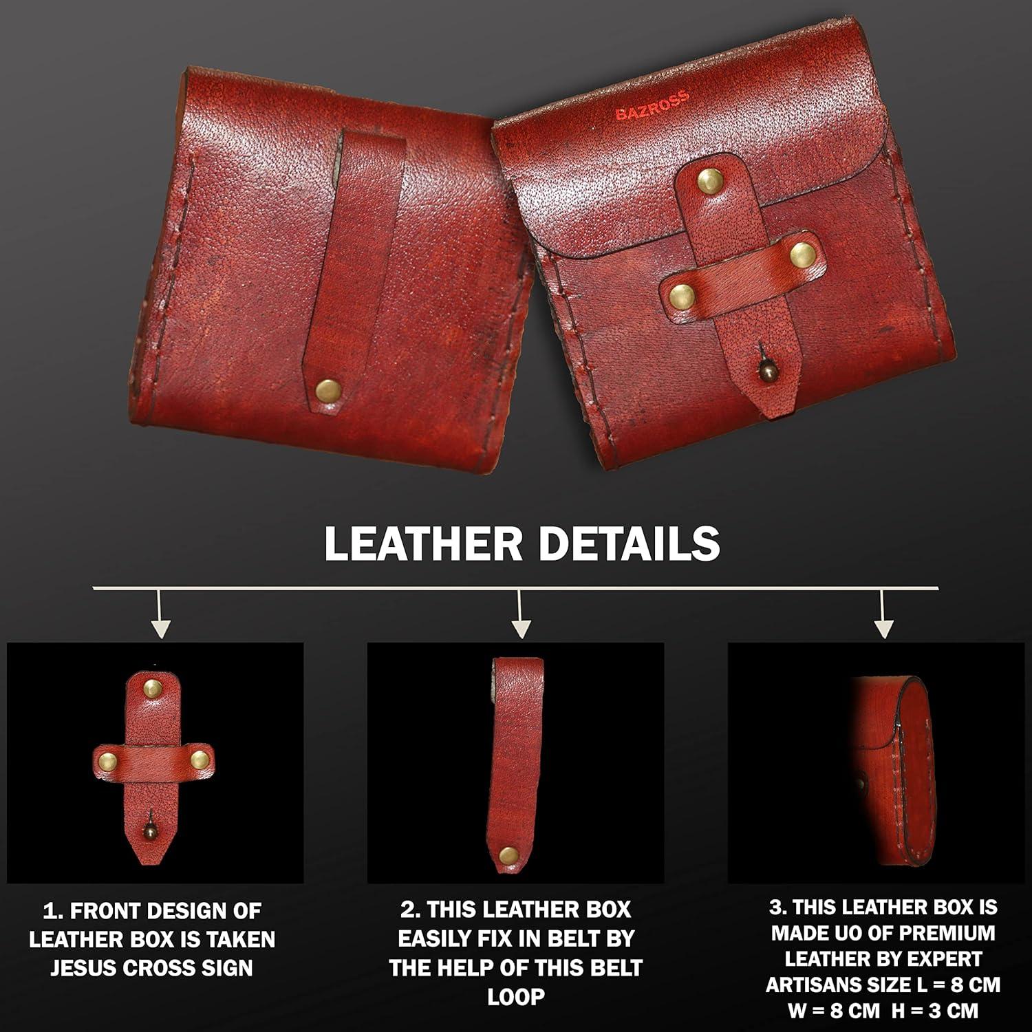 Brújula Vintage de Bronce BAZROSS con Estuche de Cuero 7.62 cm