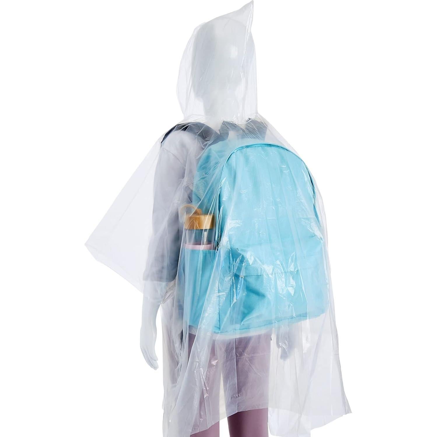 PANDA AZUL 20 Ponchos Desechables Impermeables para Niños