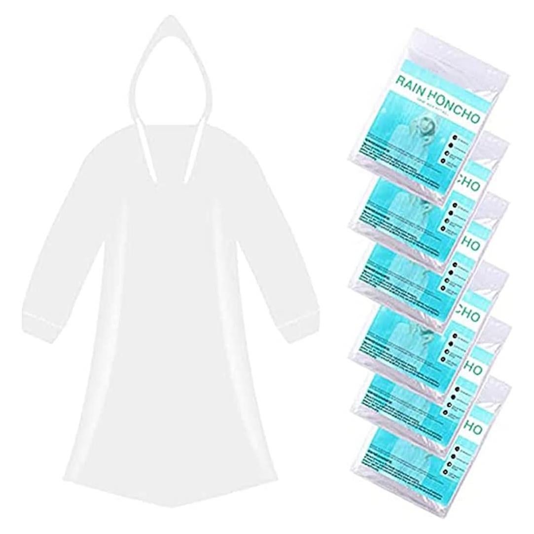 Ponchos de Lluvia Desechables ODSPTER 6 Piezas Unisex 145x86cm