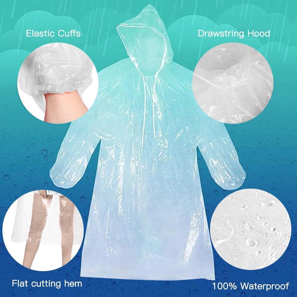 Ponchos de Lluvia Desechables ODSPTER 6 Piezas Unisex 145x86cm