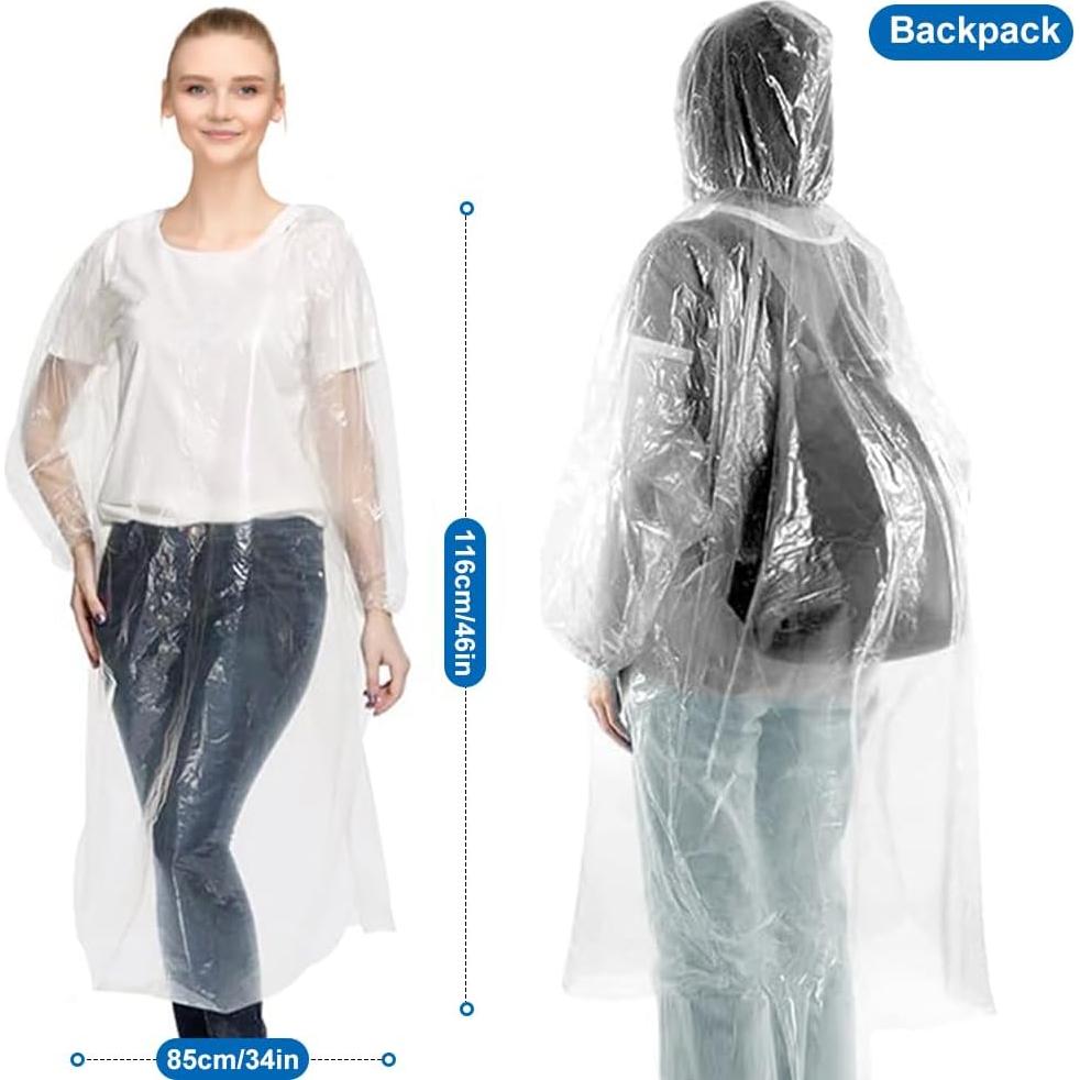 Ponchos de Lluvia Desechables ODSPTER 6 Piezas Unisex 145x86cm