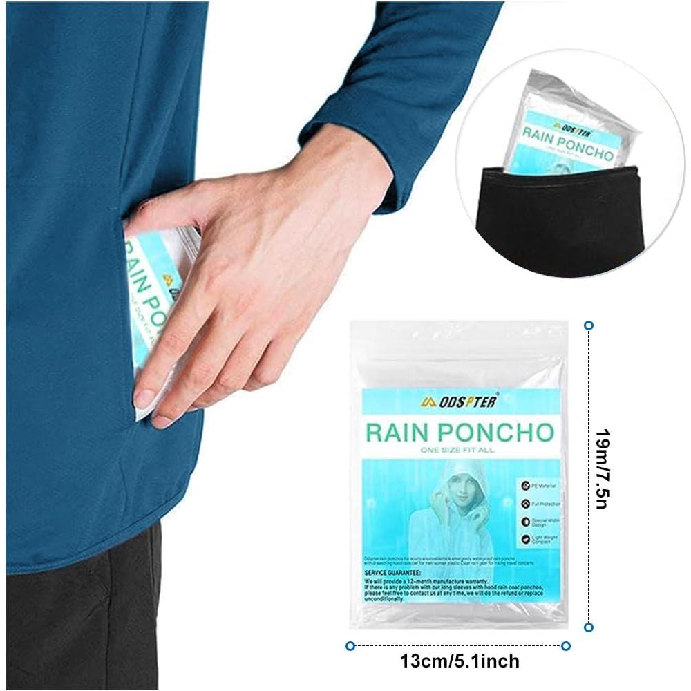 Ponchos de Lluvia Desechables ODSPTER 6 Piezas Unisex 145x86cm