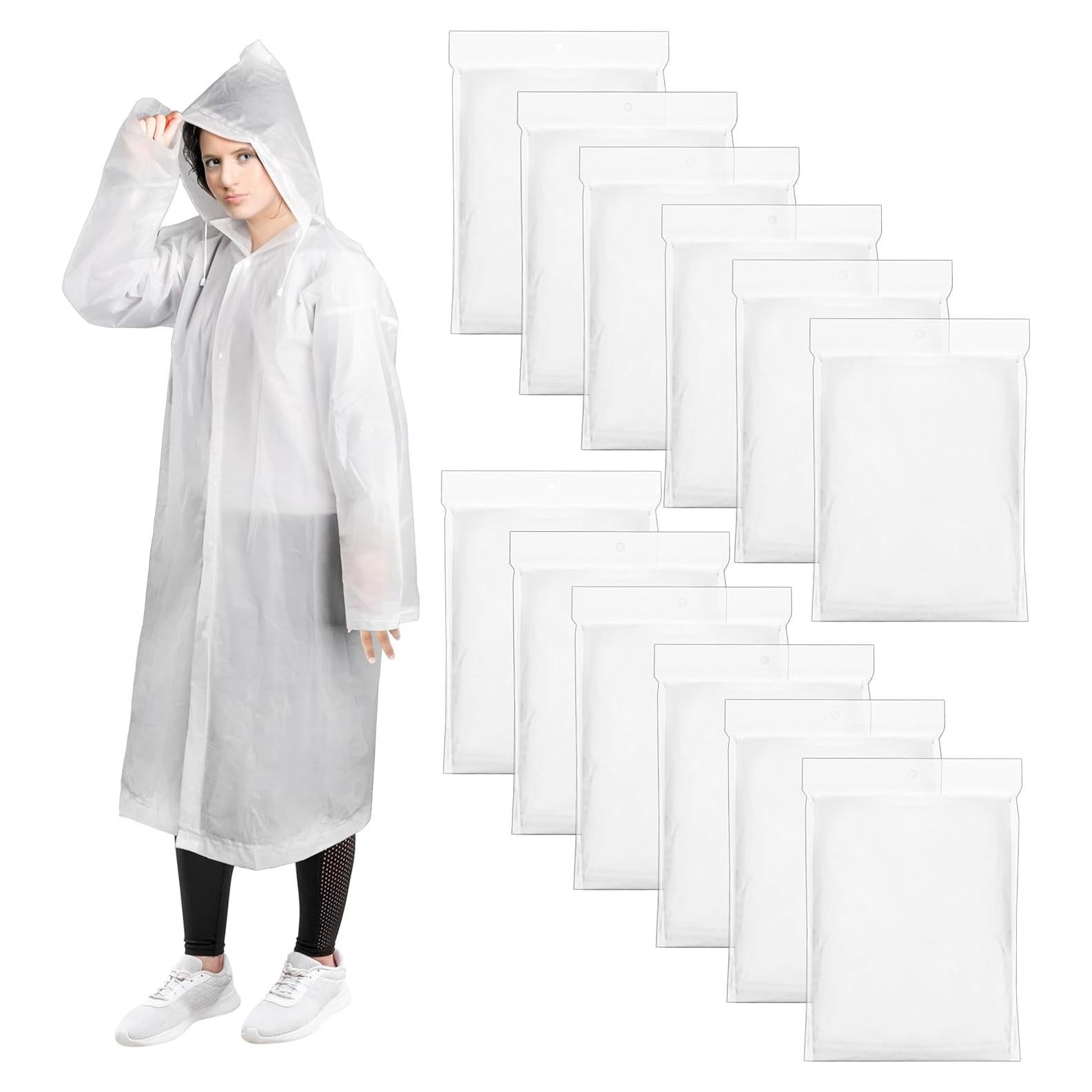 Paquete de 12 Ponchos de Lluvia Cididu EVA Impermeables