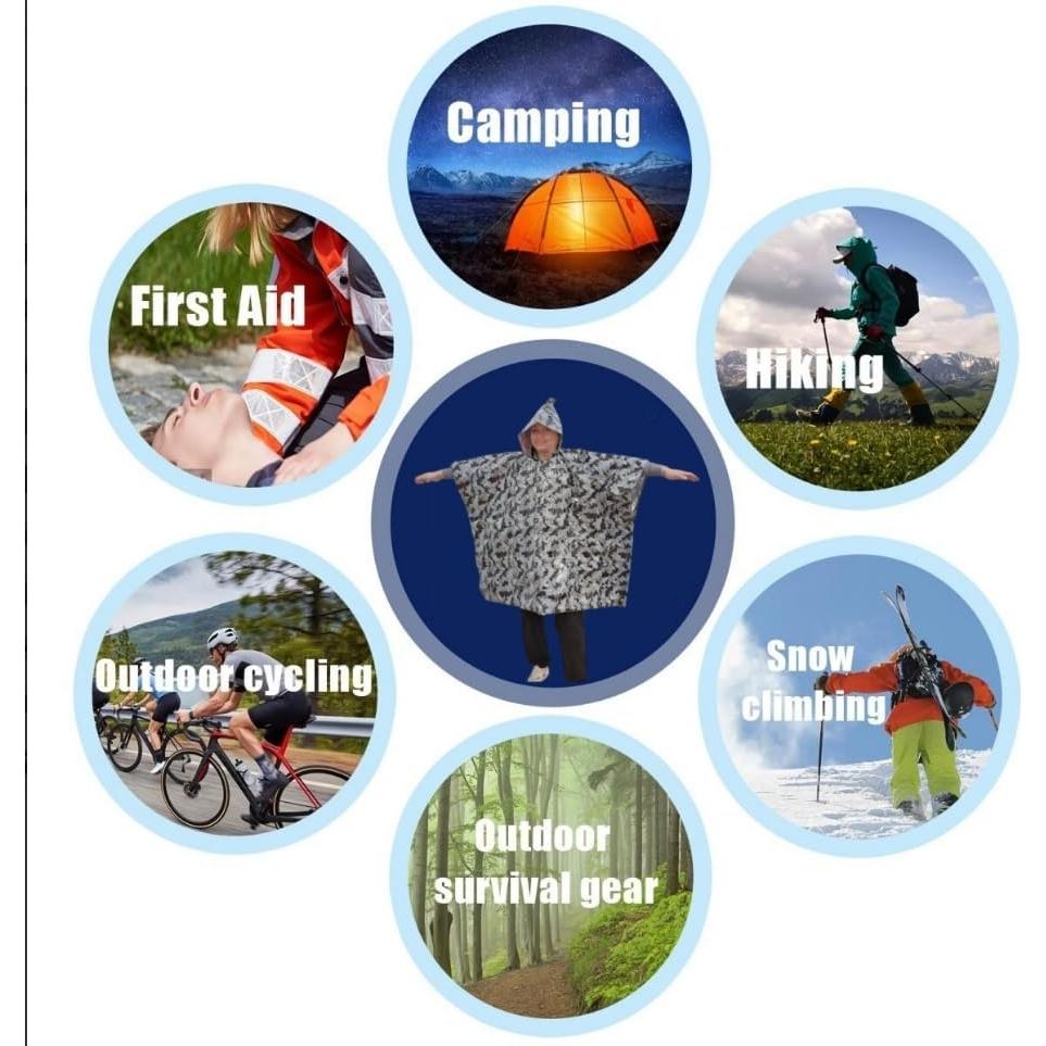 Poncho de Lluvia para Adultos JUBSOSCAMP 119x99 cm Naranja