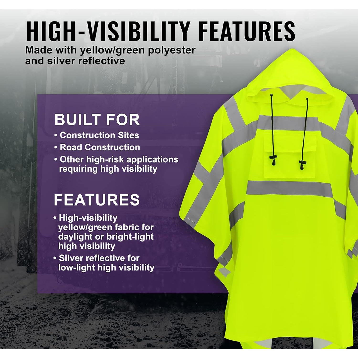 Poncho de Lluvia Global Glove Alta Visibilidad 139.7x203.2cm