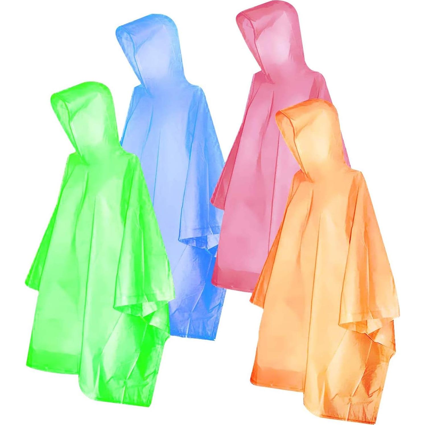 Ponchos de Lluvia Desechables FISHOAKY para Niños - 4 Colores