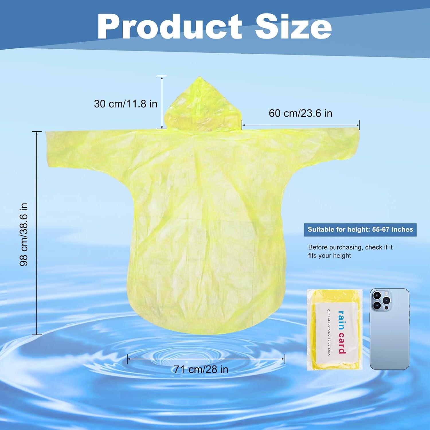 Ponchos de Lluvia Desechables twoworld 90 Pcs Adultos Unisex