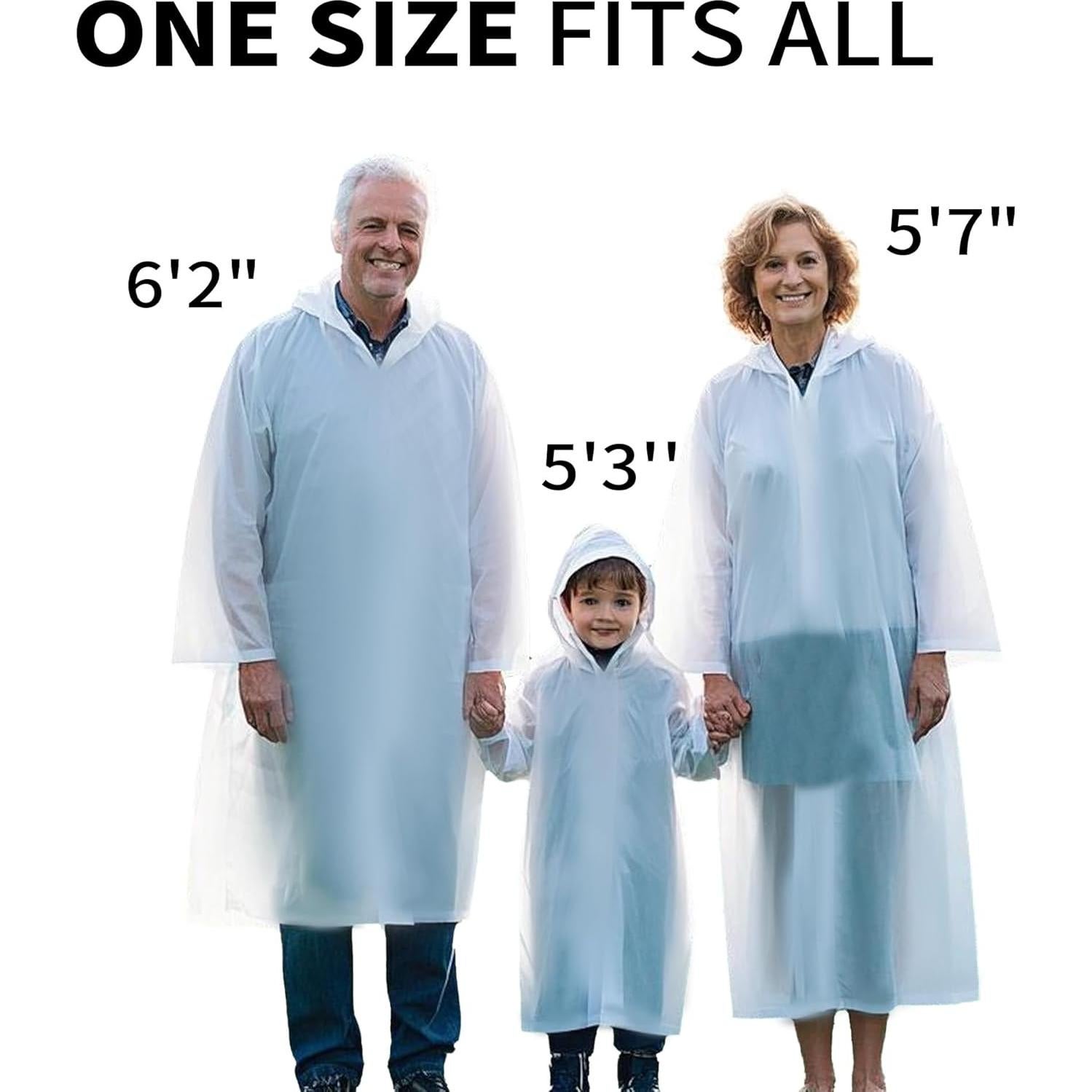 Ponchos de Lluvia Desechables YOUNGTIME Transparentes 5 Pzs