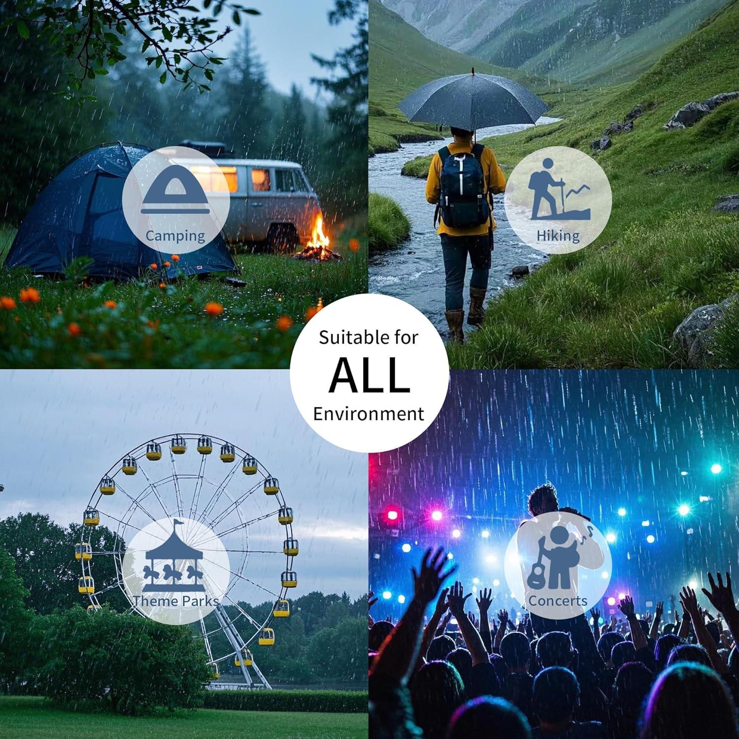 Ponchos de Lluvia Desechables YOUNGTIME Transparentes 5 Pzs