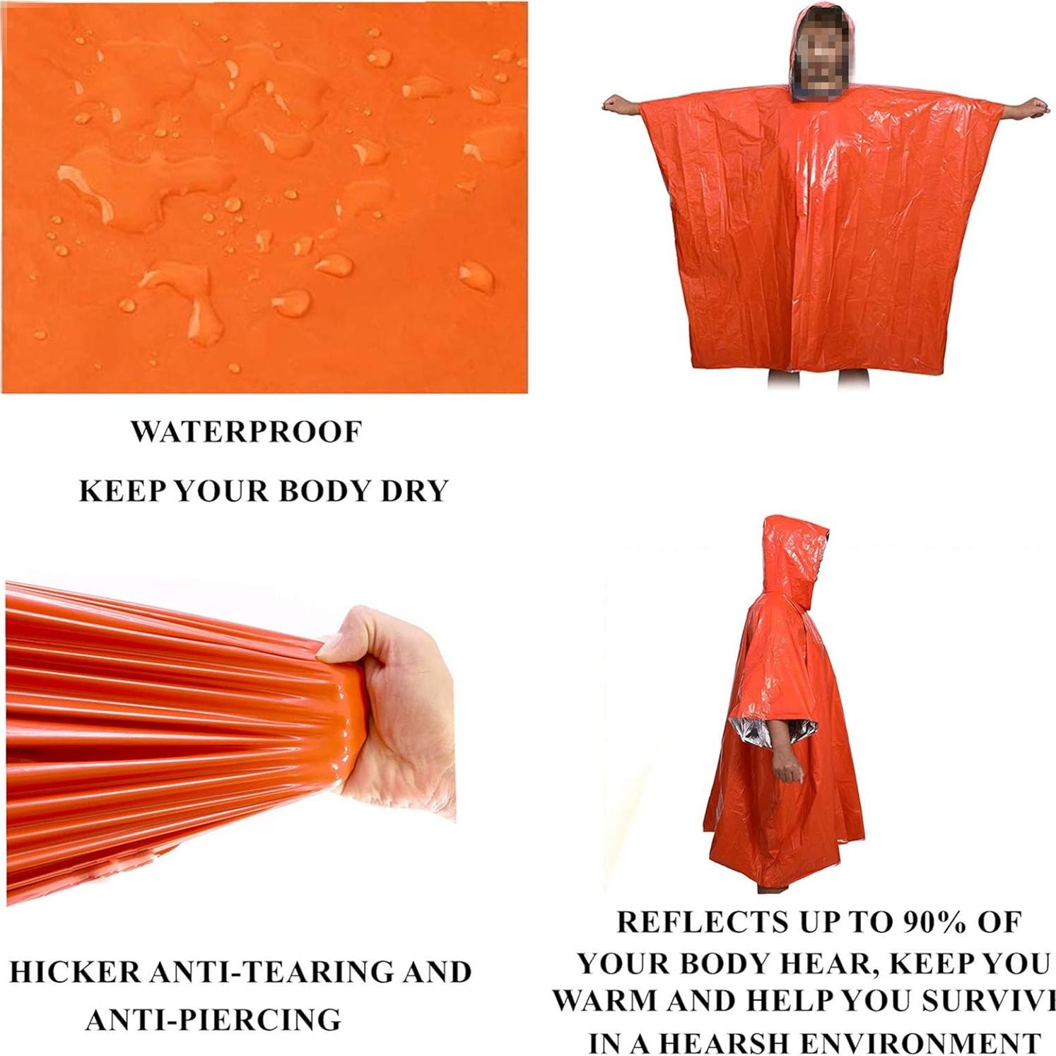 Poncho de Emergencia Térmico Ninth C - Paquete de 4 Unidades