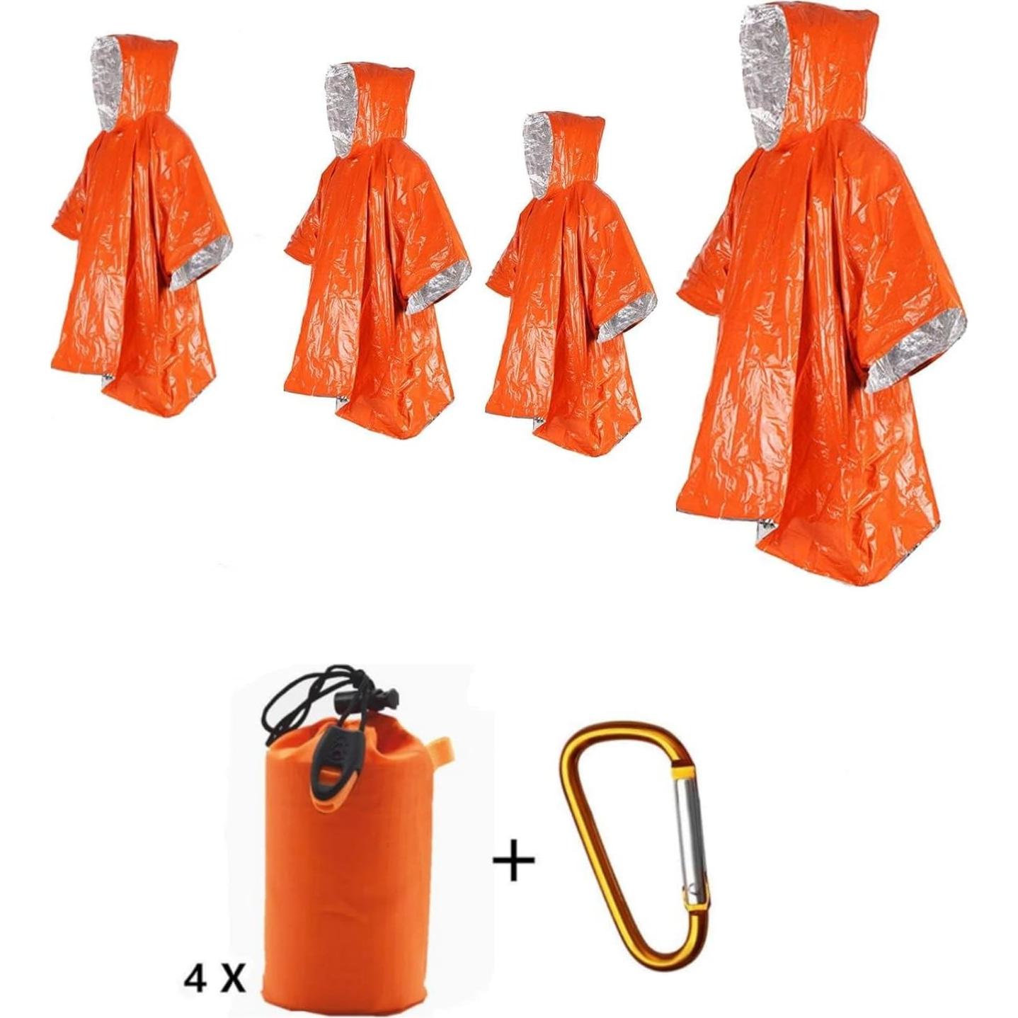 Poncho de Emergencia Térmico Ninth C - Paquete de 4 Unidades