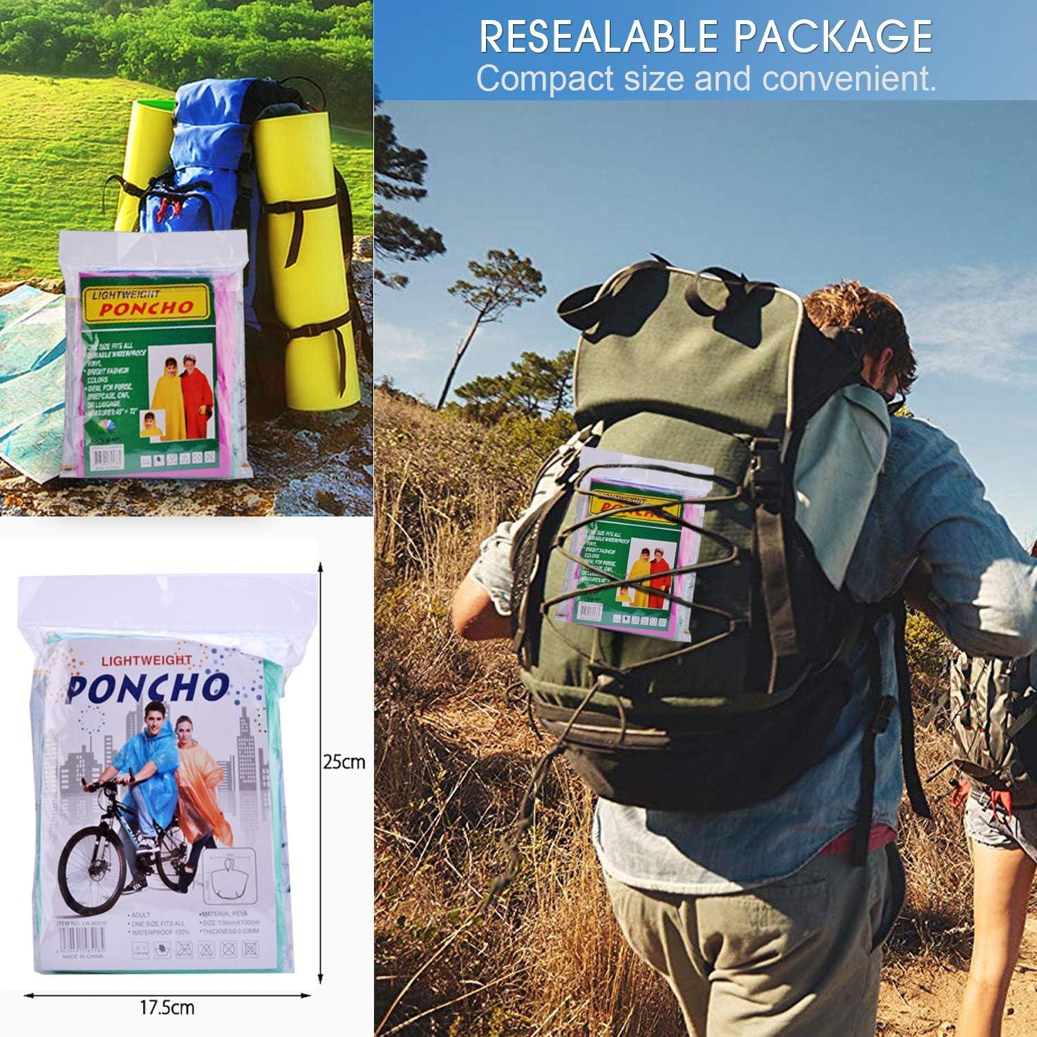 Ponchos de Lluvia Desechables FISHOAKY para Adultos - 4 Colores