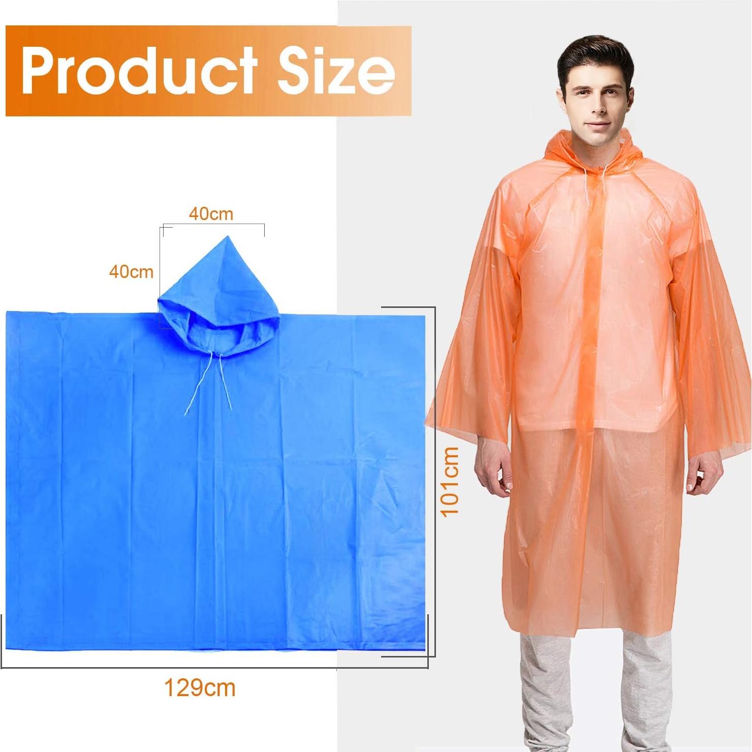 Ponchos de Lluvia Desechables FISHOAKY para Adultos - 4 Colores