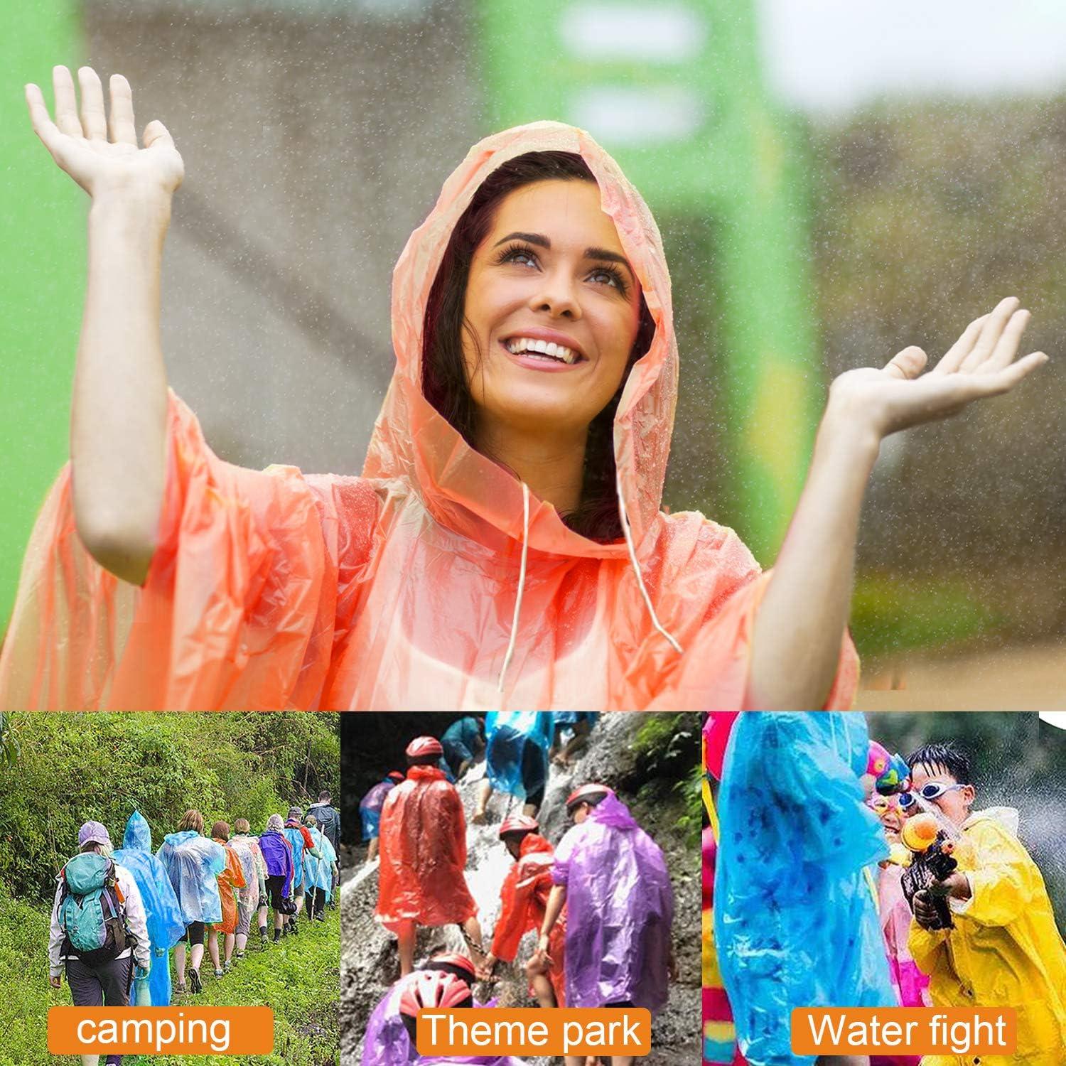 Ponchos de Lluvia Desechables FISHOAKY para Adultos - 4 Colores