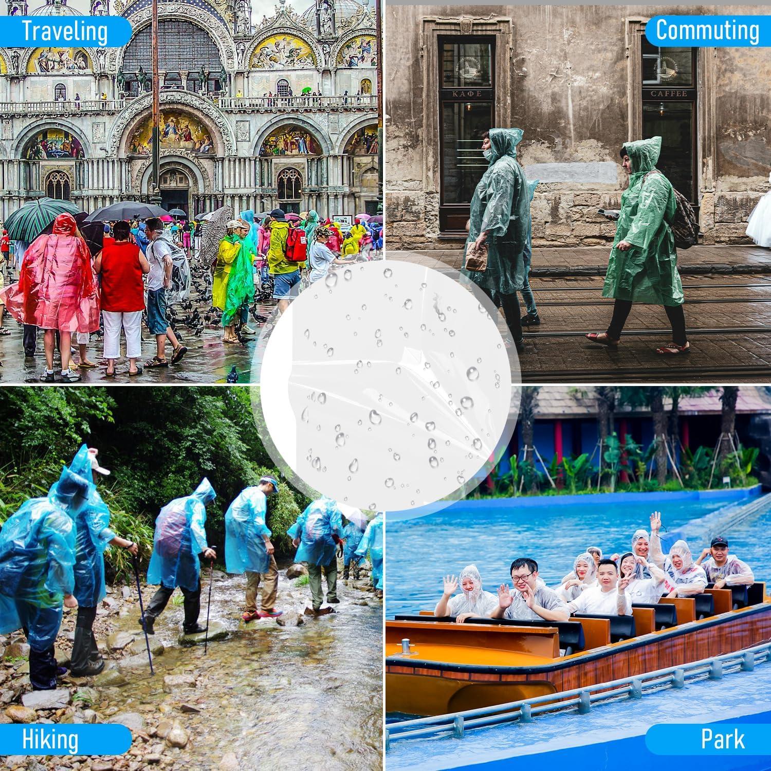 Poncho de Lluvia Desechable Ohaayoo 4 Piezas Transparente