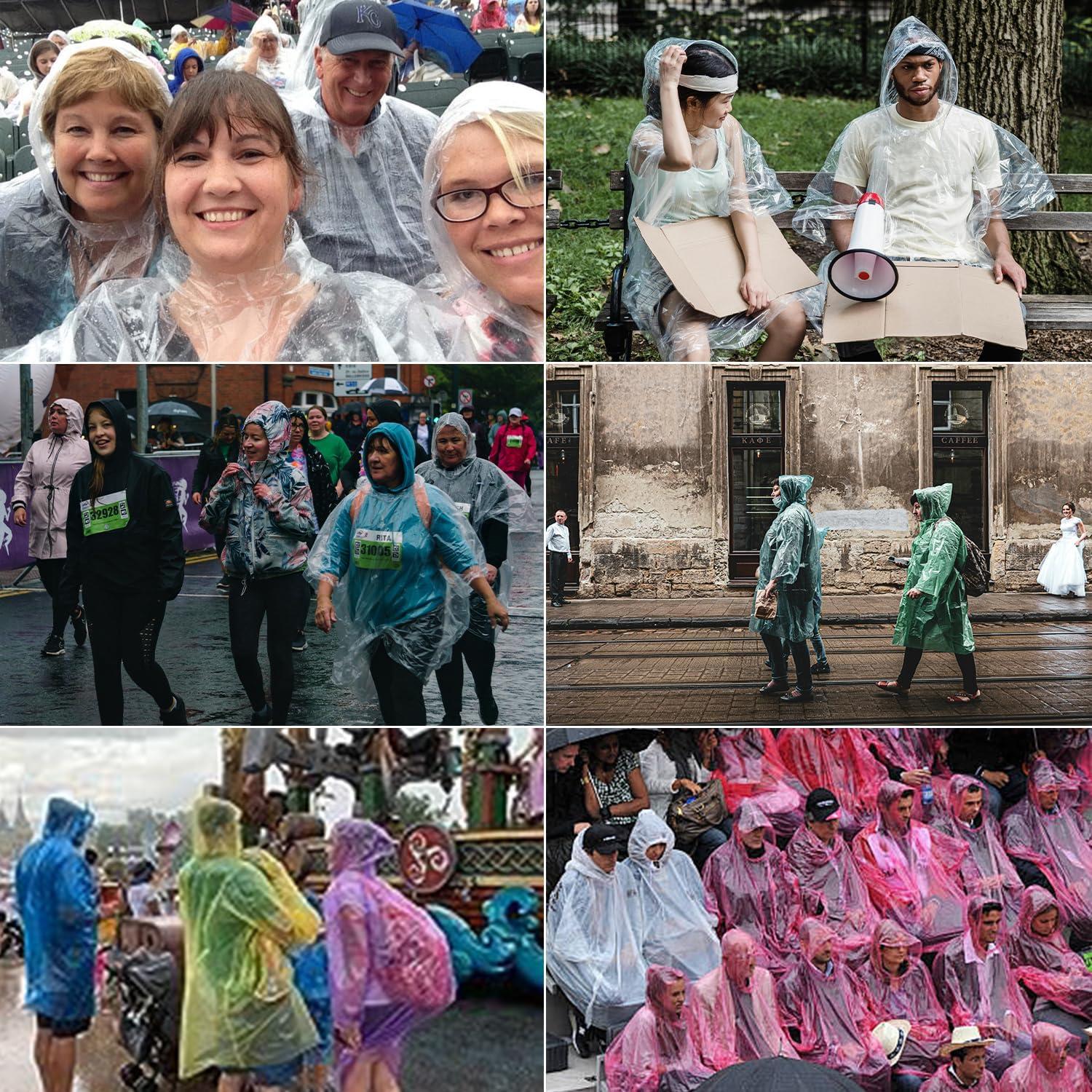 Poncho de Lluvia Desechable Ohaayoo 4 Piezas Transparente