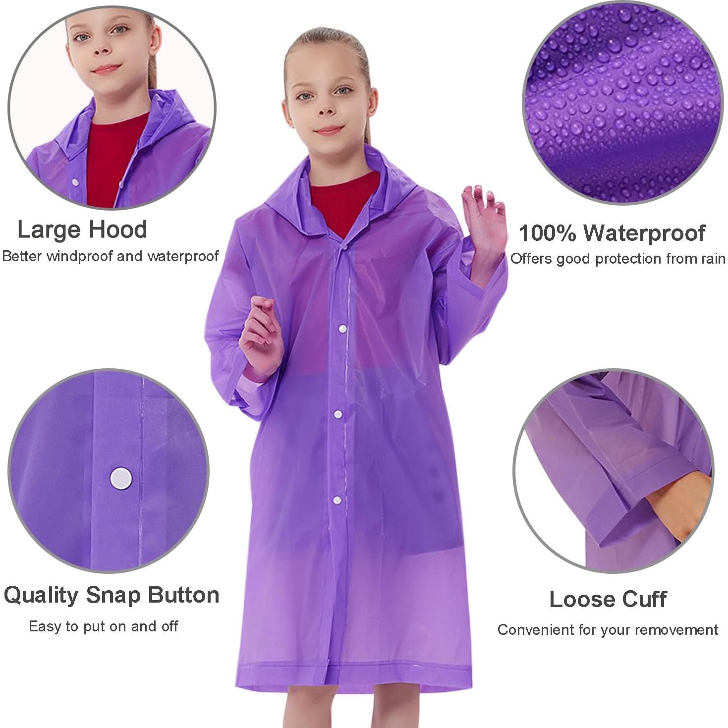 Poncho de Lluvia Impermeable para Niños UPSEN - Ecológico 110x55cm