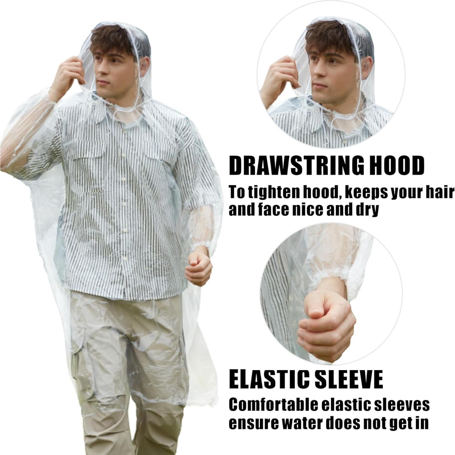 Ponchos Desechables GIISAM para Adultos - 12 Pcs Impermeables
