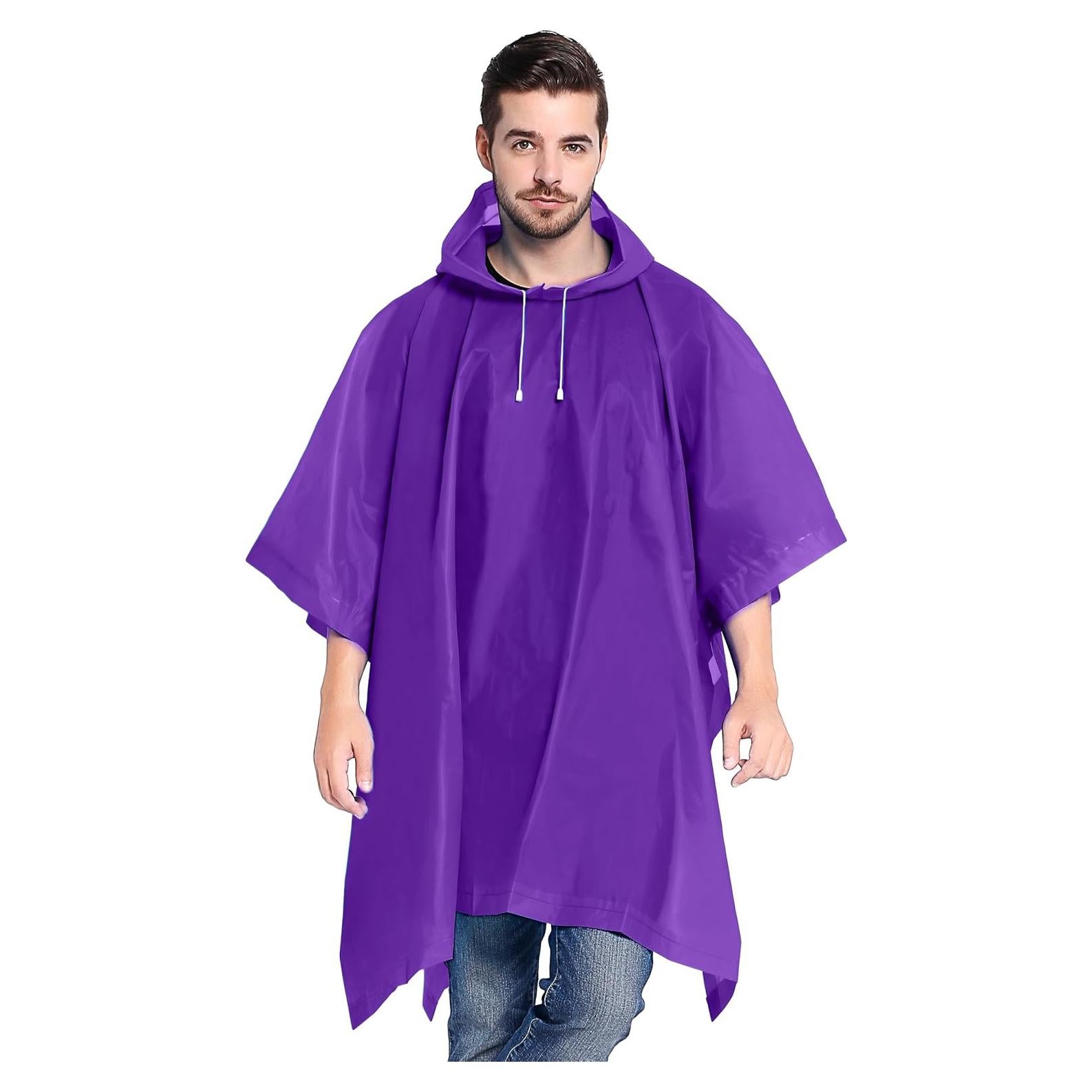 Poncho de Lluvia Reutilizable ANTVEE Unisex Púrpura 2 Unidades