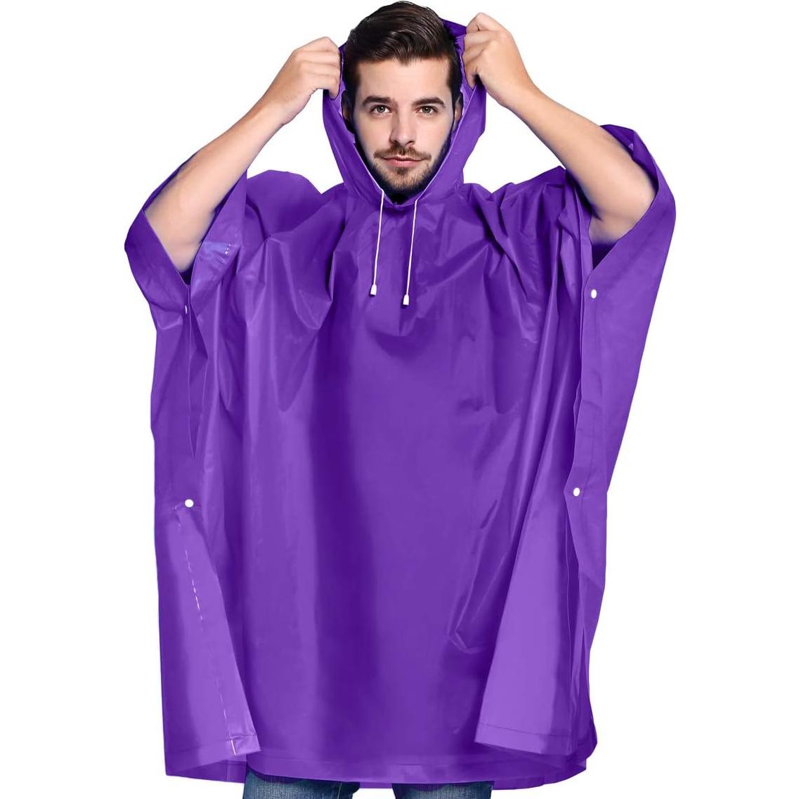 Poncho de Lluvia Reutilizable ANTVEE Unisex Púrpura 2 Unidades